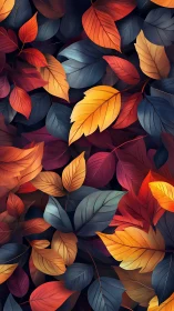 Multicolored overlapping leaves with gradient tonal ranges.
