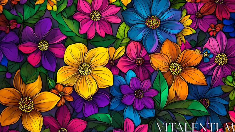 Wildflower Symphony: Kaleidoscopic Blooms in Motion.