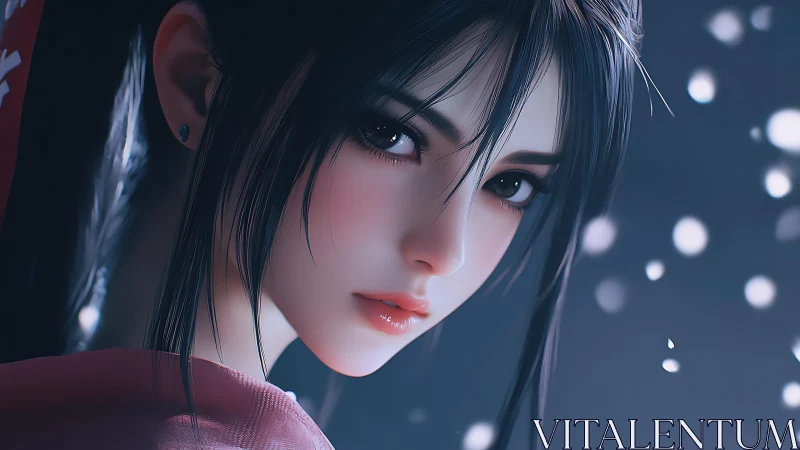 Anime portrait captures luminous bokeh and hyperreal soft focus