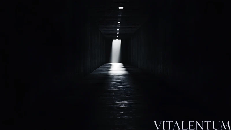Blade of light slices through a cavernous shadowed corridor.