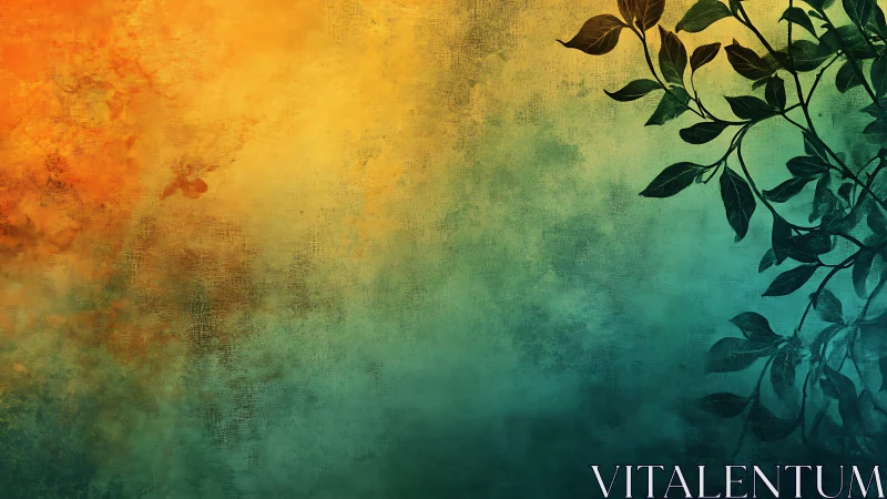 Soft sunset colors gently frame graceful leafy silhouettes