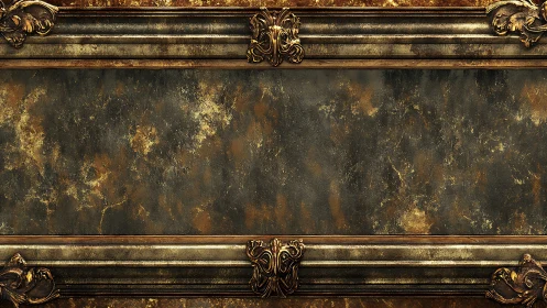 Weathered golden frame welcomes elegant vintage artwork