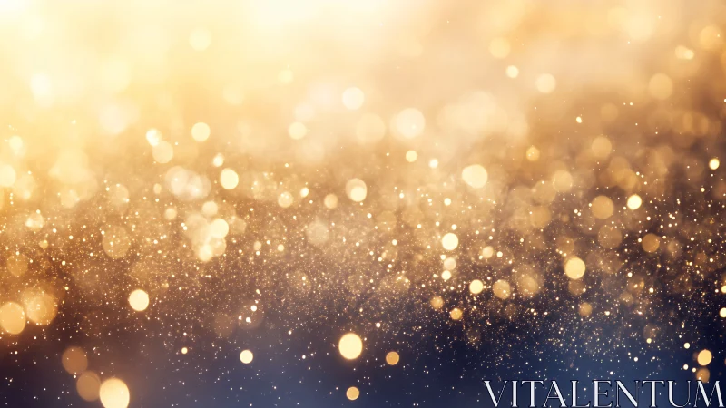 Golden bokeh particle field on soft gradient background.