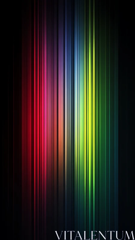 Neon spectrum light bars on dark gradient background.