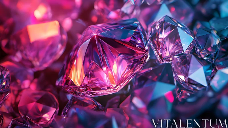 Multicolored faceted gemstones under mixed light sources.