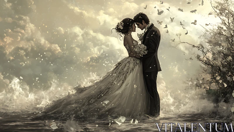 Two hearts unite in a breathtaking moment of romance