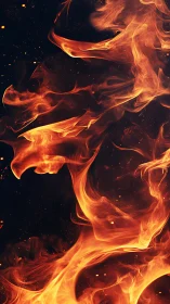 Dynamic Flame Turbulence Against Deep Black Space.