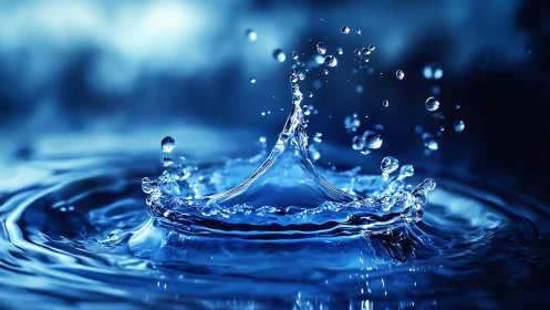 High-speed macro capture freezes radial water splash dynamics