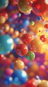 Chromatic orbs drifting through a prismatic dreamscape.