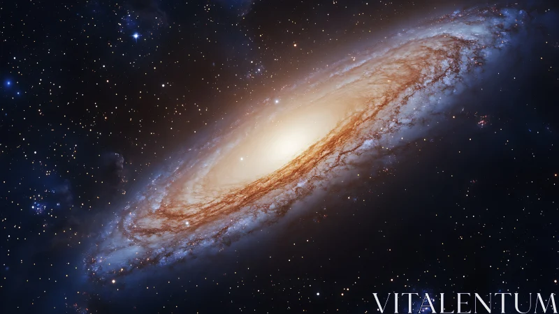 Spiraling starlit galaxy glowing softly in the quiet dark.