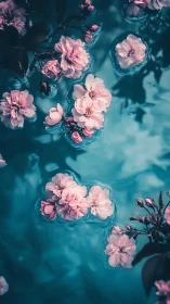 Pink Petals Float Through Dreamscape Waters