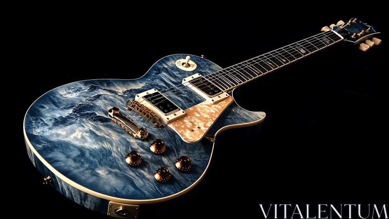 Ocean-swirled electric guitar glows like a rolling midnight tide.