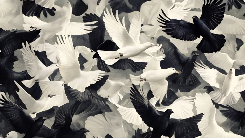 Ebony and Ivory Wings Choreograph Celestial Motion