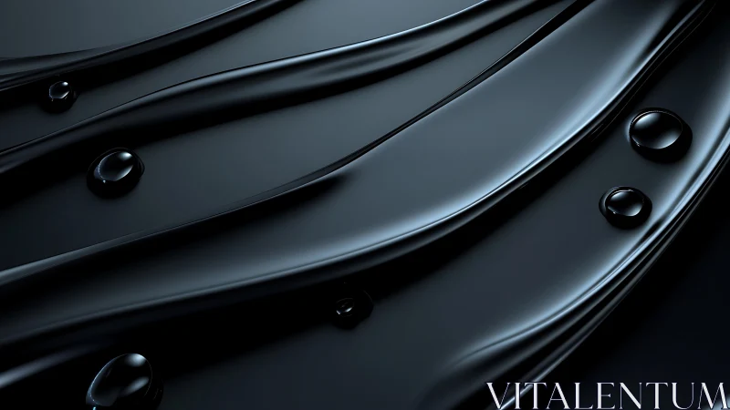 Silken midnight waves with glassy droplets in quiet motion.