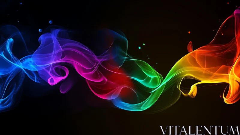 Flowing rainbow light dancing across a deep night sky.