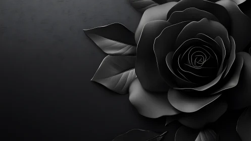 Black Rose: Monochromatic Floral Study.