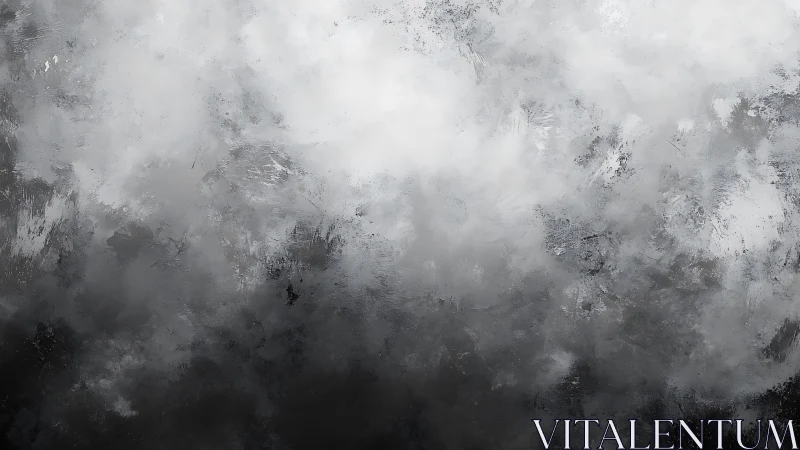 Soft stormy clouds swirl in a calm monochrome sky study