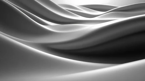 Silken aluminum dunes drift in monochrome hush and glow.