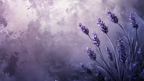 Soft lavender stems lean gently into a dreamy violet dusk