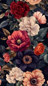 Lush Garden Blooms: A Symphony of Reds and Creams.