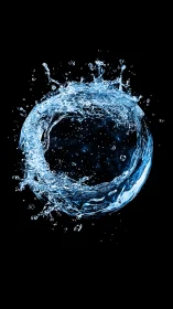 Hydrodynamic toroidal splash with high-speed fluid dynamics.