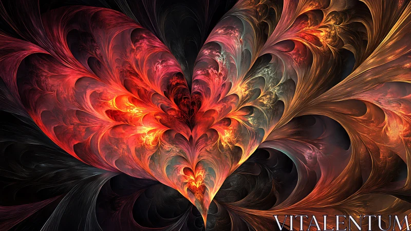 Fractal heart structure with fiery radial symmetry and depth