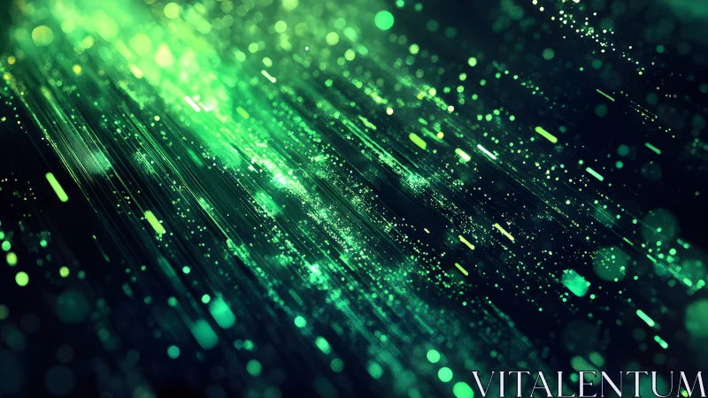 Glowing Green Light Streaks in Futuristic Abstract Digital Style.