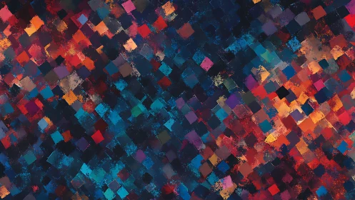 Vibrant Abstract Mosaic Pattern with Bold Colors in Modern Style.