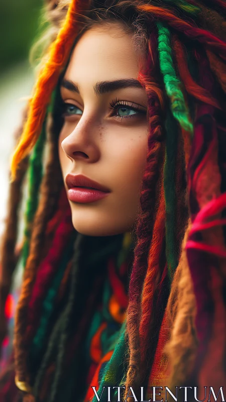 Portrait displays high-detail dreadlocks, shallow depth of field