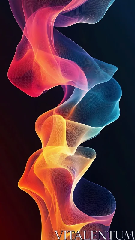 Parametric luminous vortex of multicolor volumetric waveforms.