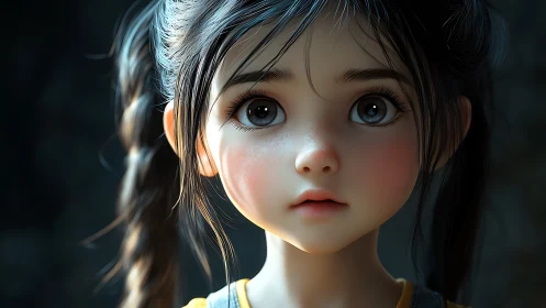 Wide eyed wonder: gentle portrait of a curious child.