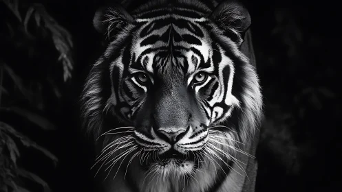 Quiet strength glows in the gaze of a striking wild tiger