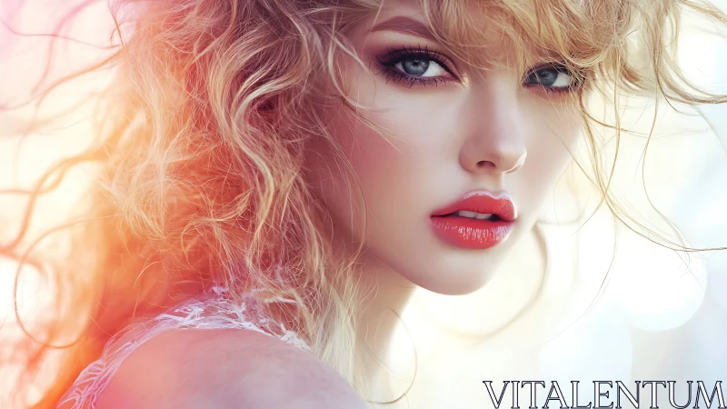 Soft golden curls frame a luminous, expressive portrait