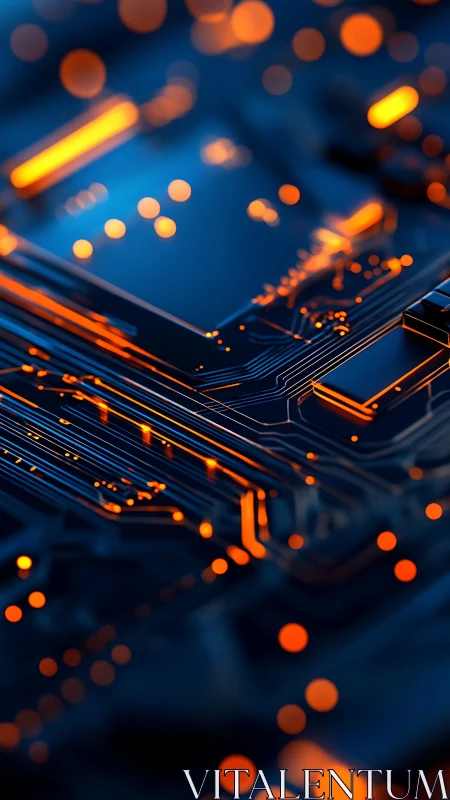 Neon circuitry glows across a futuristic motherboard surface.