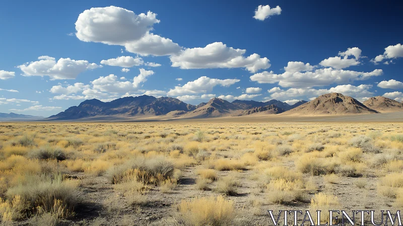 Dry shrubland extends toward distant mountain ridge under clouds