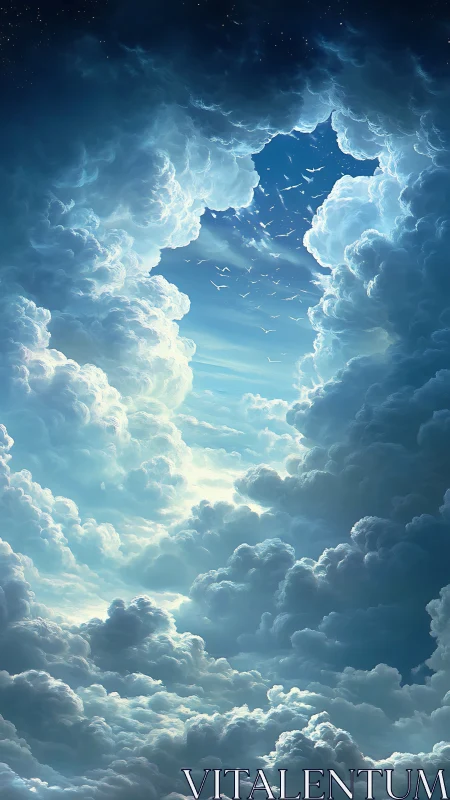 Volumetric cumulonimbus corridor reveals bright aerial passage