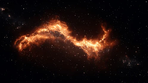 Stellar fire river curls across the void like molten lightning
