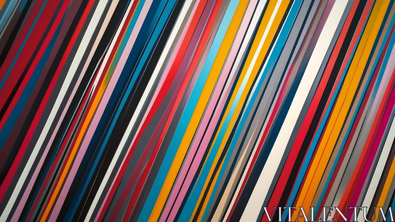 Vibrant Diagonal Striped Abstract Art with Bold Color Palette.