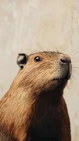 Capybara daydreams in warm light with quiet, regal charm.