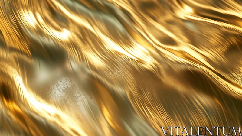 Liquid gold metallic waves with reflective surface texture.
