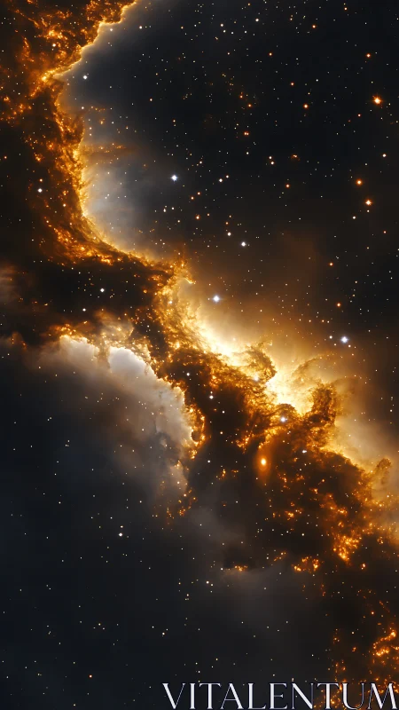 Stellar nebula ridge glows against dense starfield void