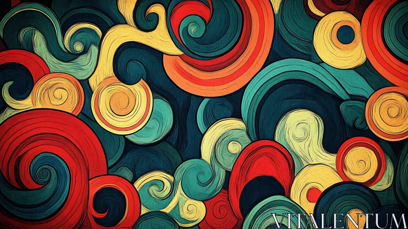 Colorful swirling circles in a joyful abstract daydream.