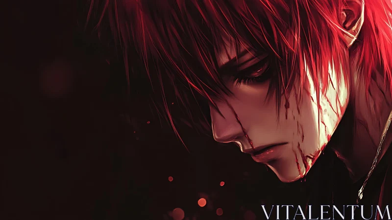 Crimson reflections of a wounded yet unbroken soul.