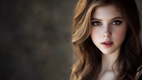 Soft-lit portrait of a wide-eyed muse in quiet focus.