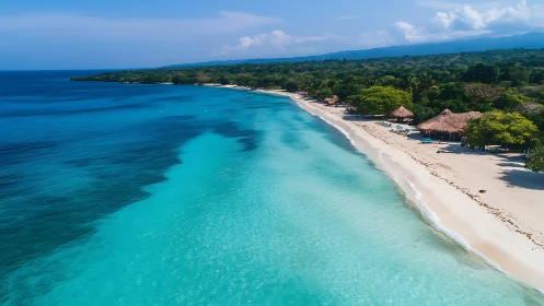 Turquoise Paradise: Where Ocean Sighs Embrace the Shore.