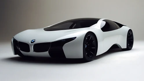 Sleek white concept car glides forward with bold futuristic style