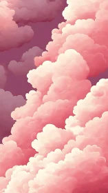 Cotton candy pink clouds drifting through a dreamy sky.