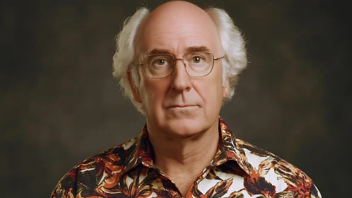 Older man faces camera in centered studio portrait view