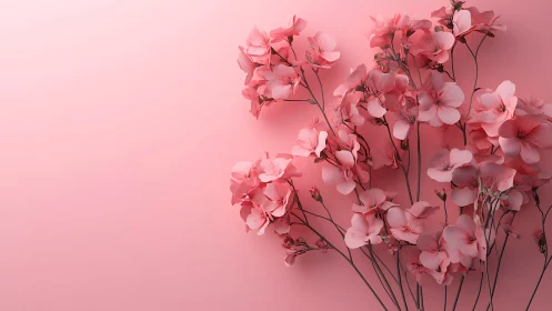 Pink Carnation Flowers Against Soft Monochromatic Background