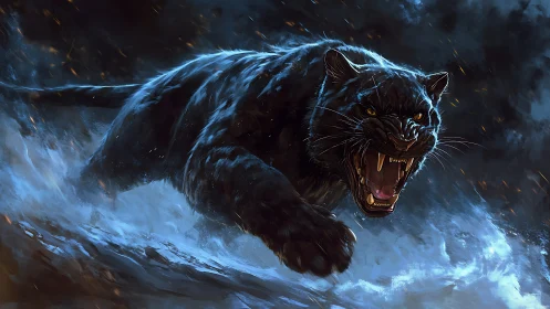 Fierce Guardian: Where Shadow Meets Icy Light.